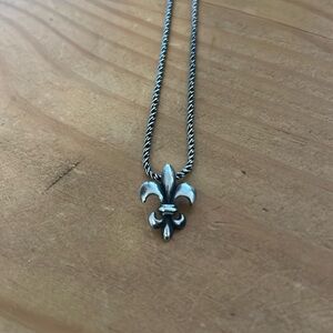 Mignon Faget Fleur de lis sterling silver necklace. 16 inch chain.